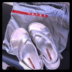 Prada sandals , with duster bad original